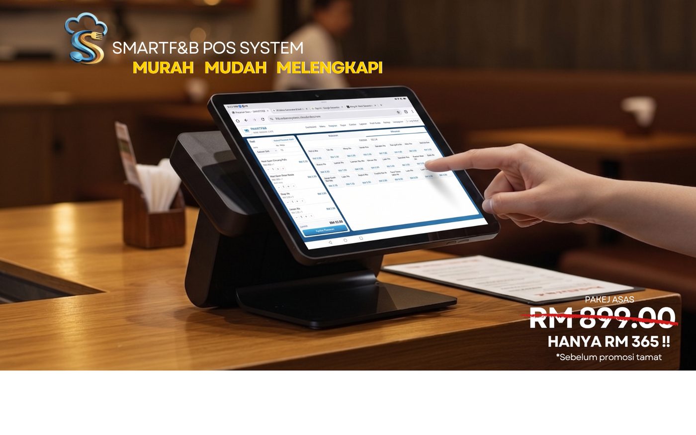 Landing SMARTF&B POS System — Murah Mudah Melengkapi